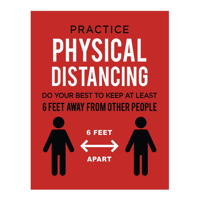 Restaurant Social Distancing Rectangle Curbside Signs-Set of 10-Andaz Press-Practice Physical Distancing-