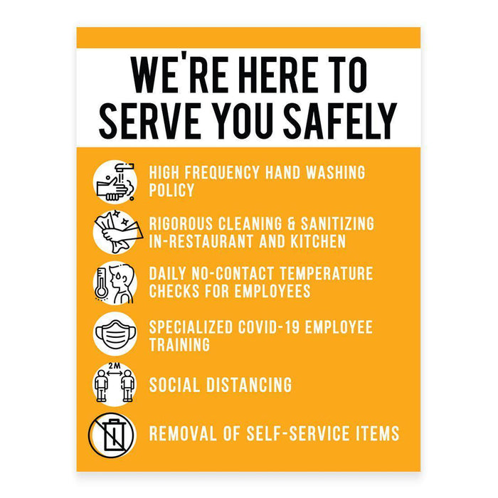 Restaurant Social Distancing Rectangle Curbside Signs-Set of 10-Andaz Press-Serve You Safely-