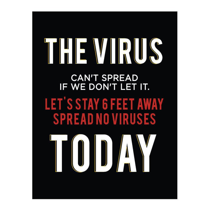 Restaurant Social Distancing Rectangle Curbside Signs-Set of 10-Andaz Press-Spread No Viruses Today-