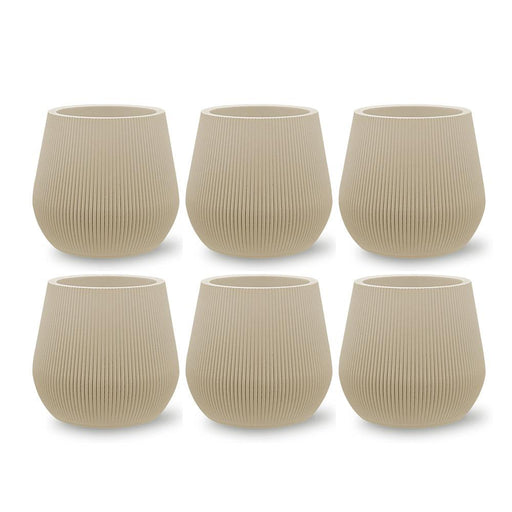 Ribbed Short Fluted Boho Vases, Set of 6-Set of 6-Koyal Wholesale-Desert Tan-