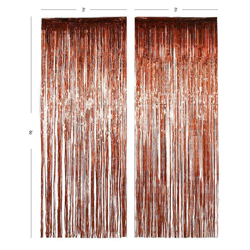 Rose Gold Foil Fringe Party Door Curtain Backdrop, 2-Pack-Set of 1-Andaz Press-