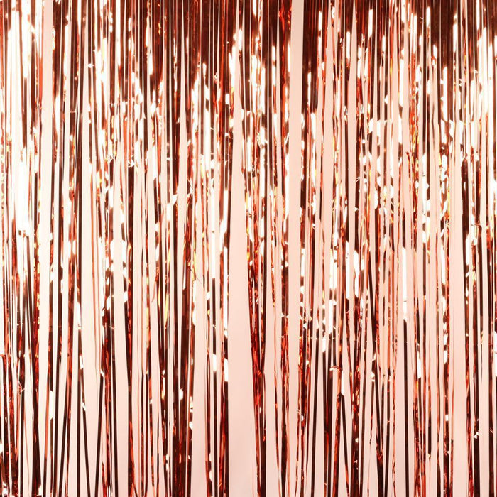 Rose Gold Foil Fringe Party Door Curtain Backdrop, 2-Pack-Set of 1-Andaz Press-