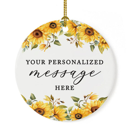Set of 1 Ceramic Sunflower Ornament for Christmas Tree, Custom Message - Ideal Gift-Set of 1-Andaz Press-