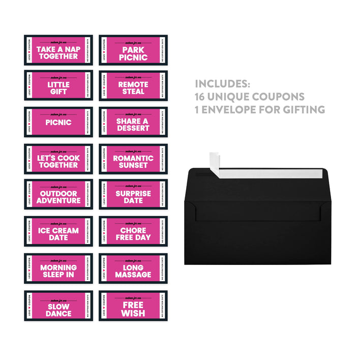 Set of 16 Couples Coupons-Set of 16-Andaz Press-Fuchsia Love-