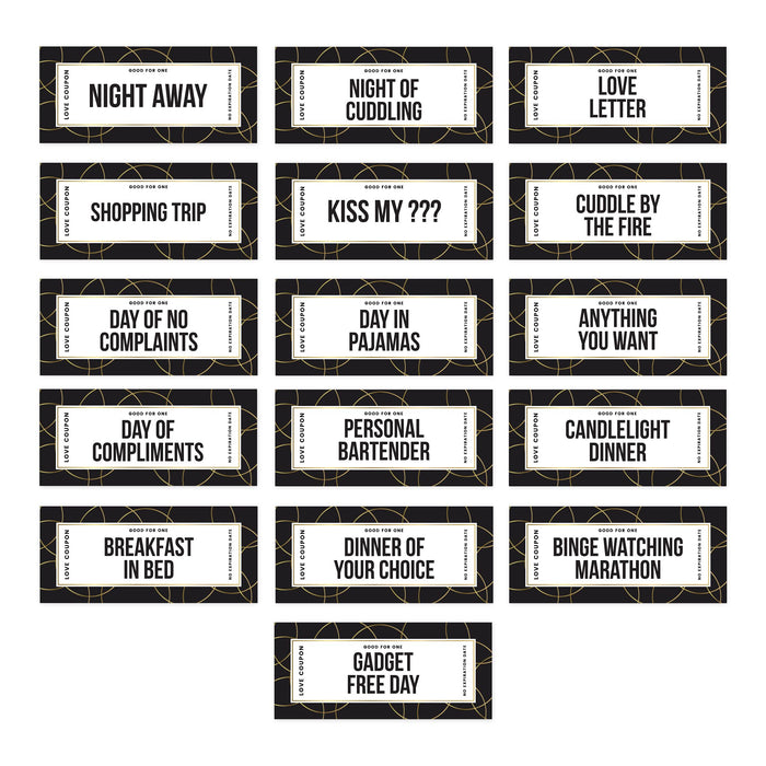 Set of 16 Couples Coupons-Set of 16-Andaz Press-Gold Swirls Good For One-