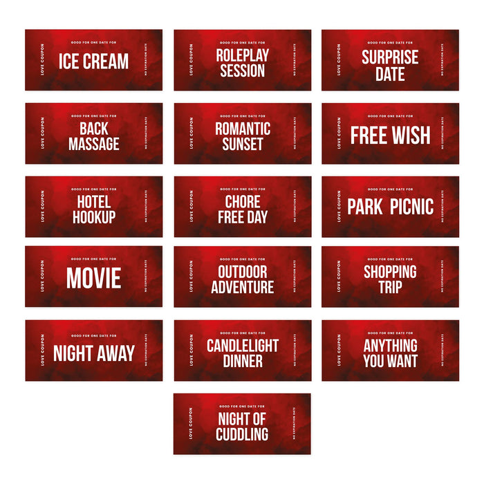 Set of 16 Couples Coupons-Set of 16-Andaz Press-Red Love-