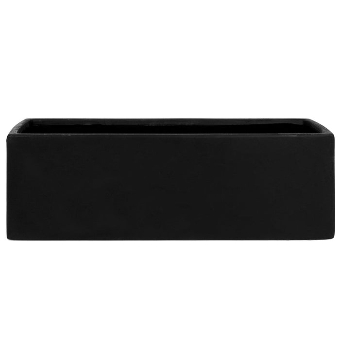 Set of 2 Ceramic Rectangular Vase-Set of 2-Koyal Wholesale-Black-