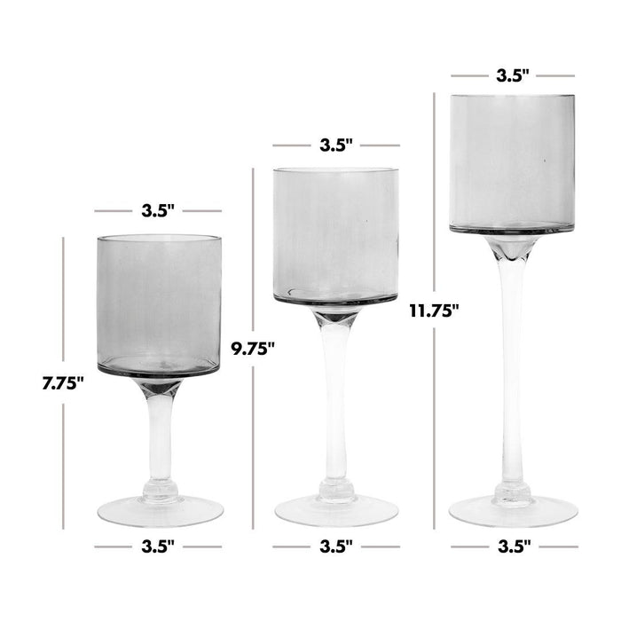 Set of 3 Glass Floating Candle Vases-Koyal Wholesale-Gold-SET OF 1 (3PC)-
