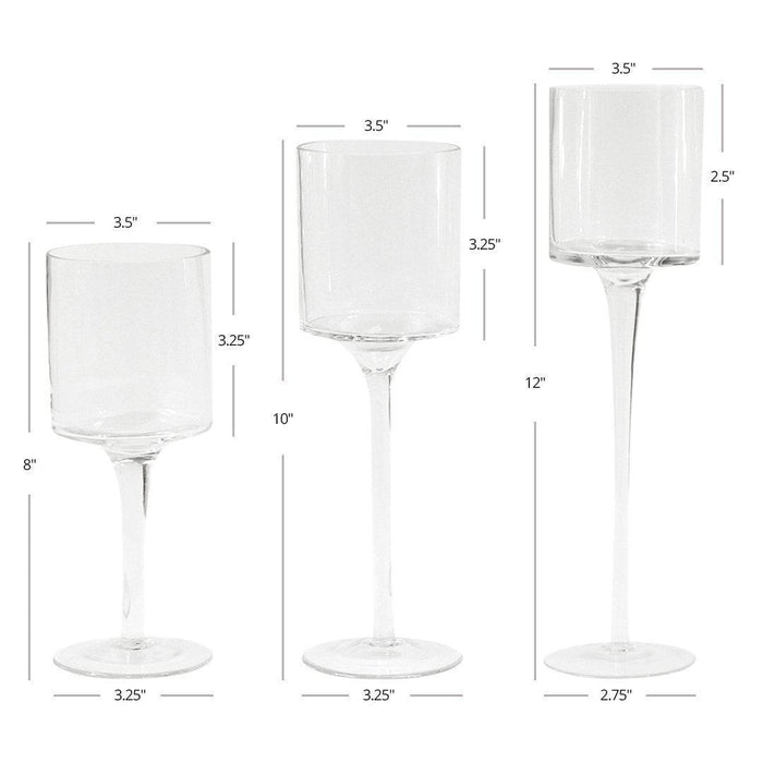 Set of 3 Glass Floating Candle Vases-Koyal Wholesale-Gold-SET OF 1 (3PC)-