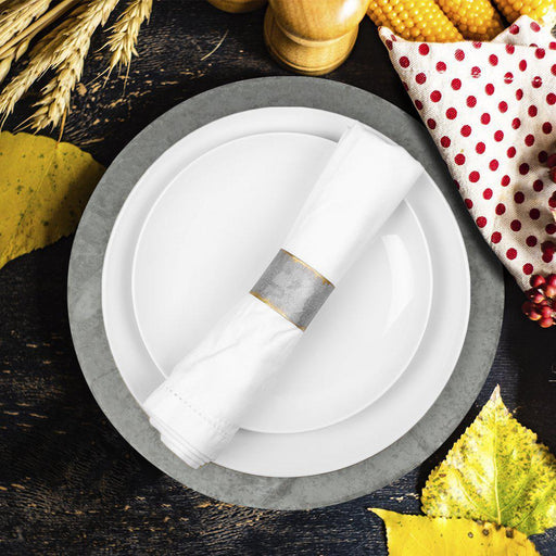 Set of 4 Galvanized Metal Charger Plates-Set of 4-Koyal Wholesale-