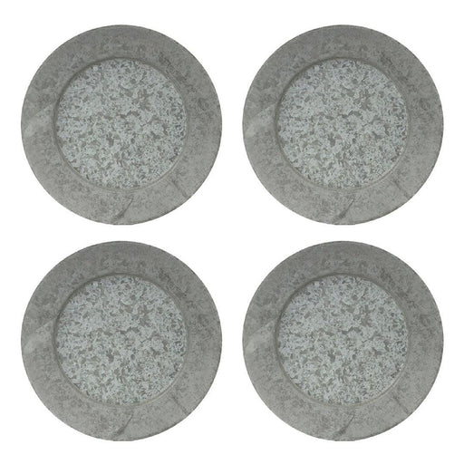 Set of 4 Galvanized Metal Charger Plates-Set of 4-Koyal Wholesale-