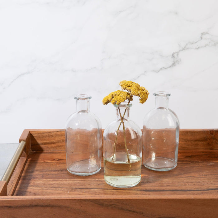 Set of 6 Glass Bud Vases | Small Apothecary Bottles, Bulk Set-Koyal Wholesale-Amber-Set of 6-