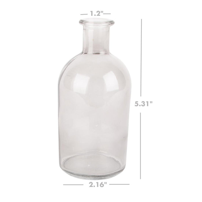 Set of 6 Glass Bud Vases | Small Apothecary Bottles, Bulk Set-Koyal Wholesale-Amber-Set of 6-