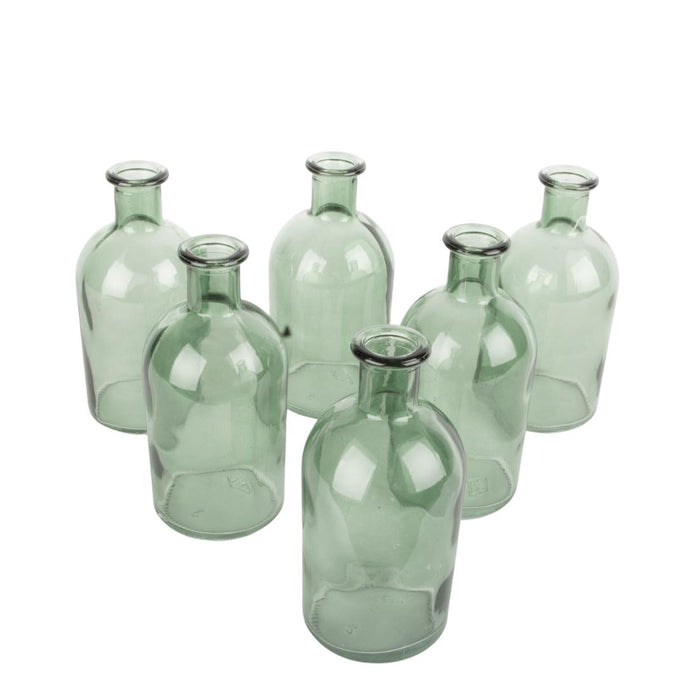 Set of 6 Glass Bud Vases | Small Apothecary Bottles, Bulk Set-Koyal Wholesale-Amber-Set of 6-