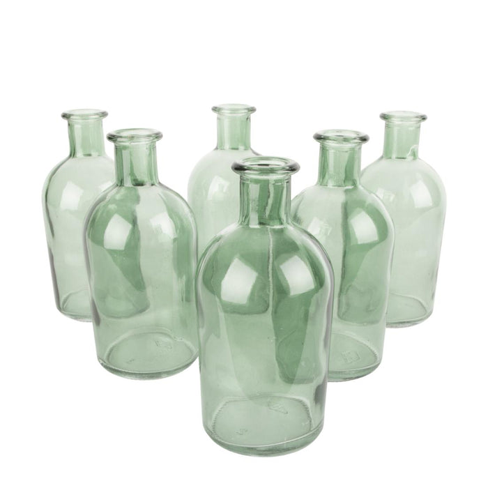 Set of 6 Glass Bud Vases | Small Apothecary Bottles, Bulk Set-Koyal Wholesale-Amber-Set of 6-