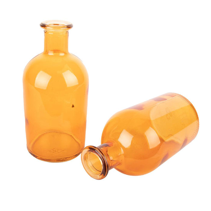 Set of 6 Glass Bud Vases | Small Apothecary Bottles, Bulk Set-Koyal Wholesale-Amber-Set of 6-