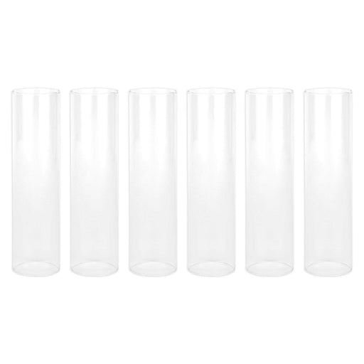 Set of 6 Glass Candle Covers, Chimney Glass Tube Covers for Taper & Pillar Candles-Set of 6-Koyal Wholesale-2.6" x 10"-