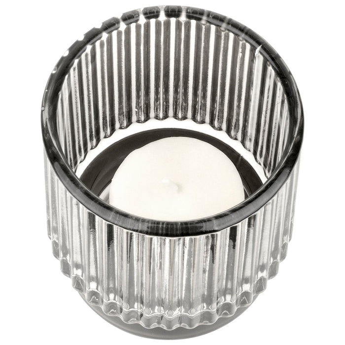 Set of 6 Ribbed Glass Votive Candle Holders - Aesthetic Decor & Candle Holders for Table Centerpiece-Set of 6-Koyal Wholesale-Burgundy-