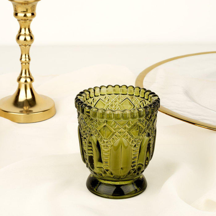 Set of 6 Vintage Glass Candle Holder Bulk Pack-Koyal Wholesale-Blush Pink-Set of 6-