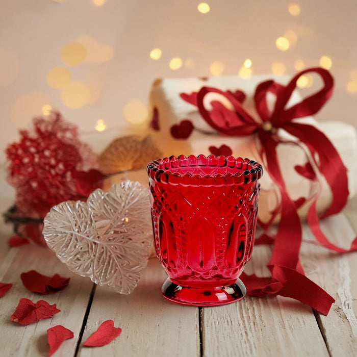 Set of 6 Vintage Glass Candle Holder Bulk Pack-Koyal Wholesale-Blush Pink-Set of 6-