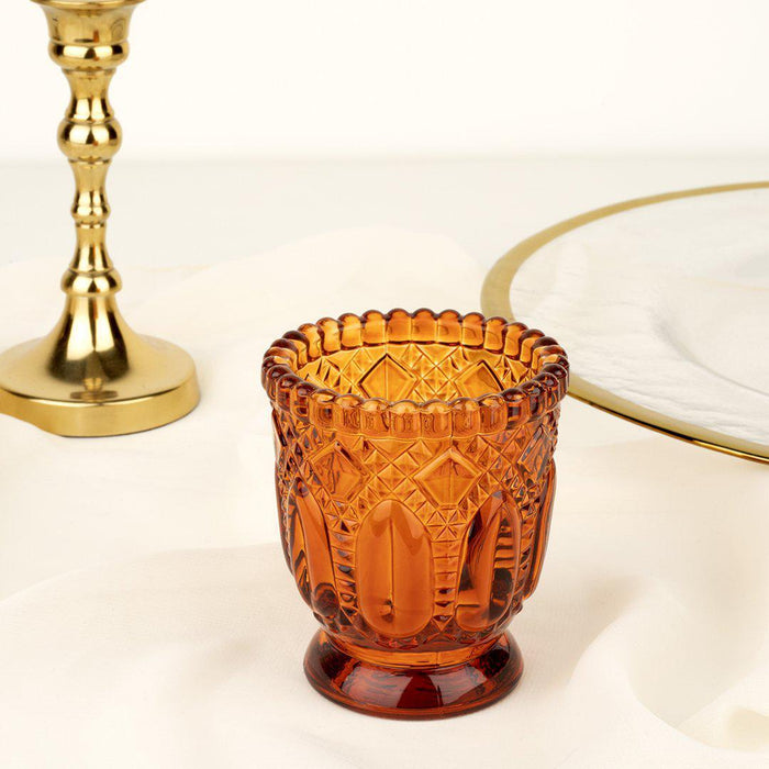 Set of 6 Vintage Glass Candle Holder Bulk Pack-Koyal Wholesale-Blush Pink-Set of 6-