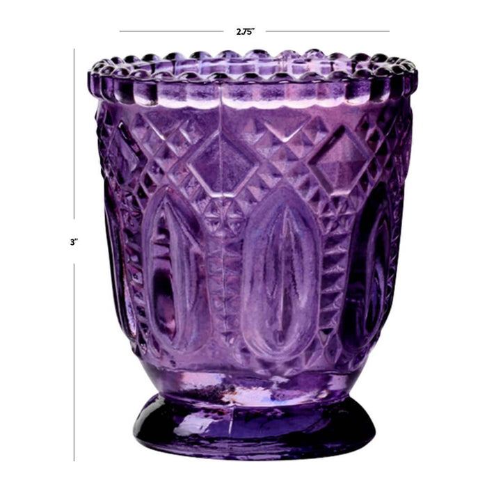 Set of 6 Vintage Glass Candle Holder Bulk Pack-Koyal Wholesale-Blush Pink-Set of 6-