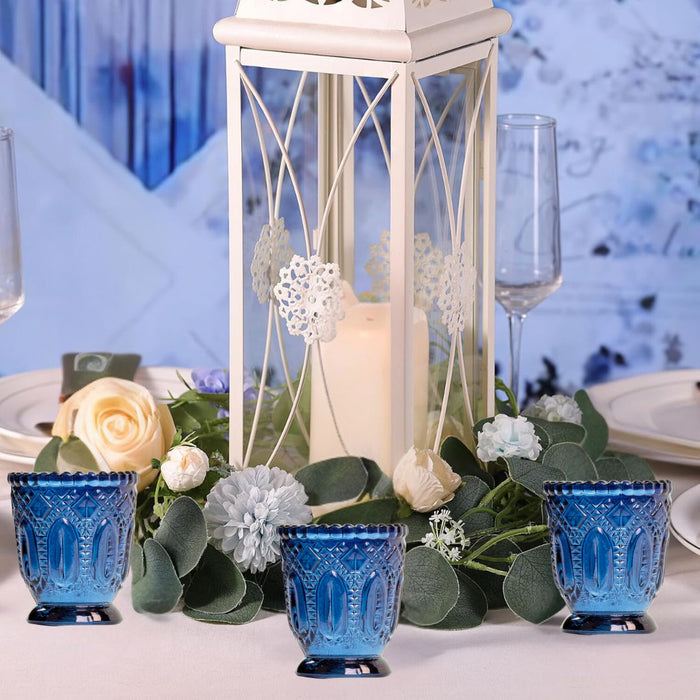 Set of 6 Vintage Glass Candle Holder Bulk Pack-Koyal Wholesale-Blush Pink-Set of 6-