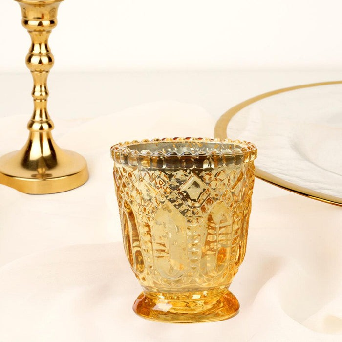 Set of 6 Vintage Glass Candle Holder Bulk Pack-Koyal Wholesale-Blush Pink-Set of 6-