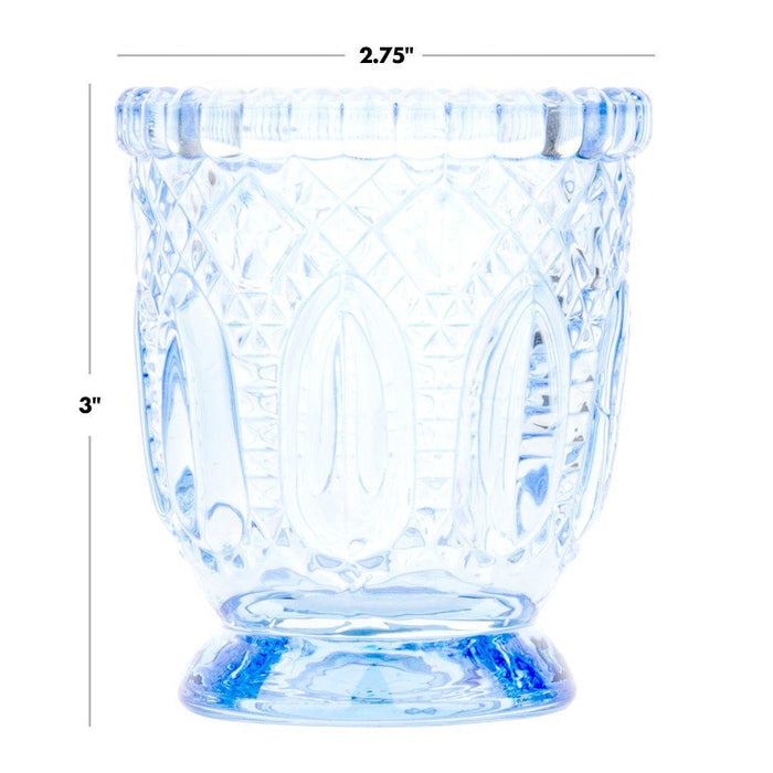 Set of 6 Vintage Glass Candle Holder Bulk Pack-Koyal Wholesale-Blush Pink-Set of 6-