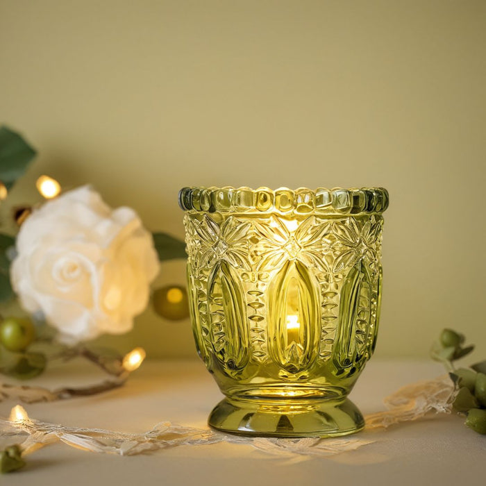 Set of 6 Vintage Glass Candle Holder Bulk Pack-Koyal Wholesale-Blush Pink-Set of 6-