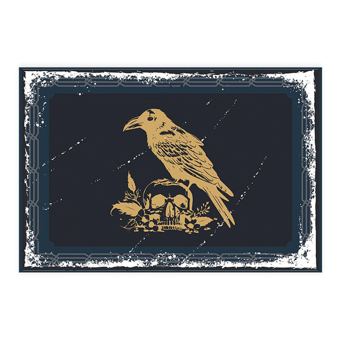Set of 8 Halloween Disposable Cardstock Paper Placemats for Dining and Decor-Set of 8-Andaz Press-Vintage Crow and Skull-