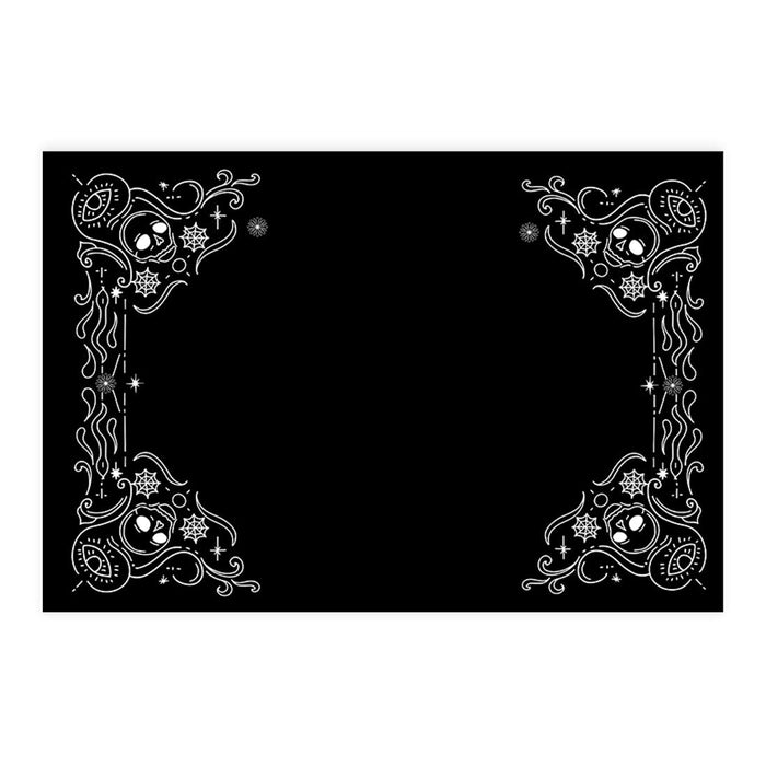 Set of 8 Halloween Disposable Cardstock Paper Placemats for Dining and Decor-Set of 8-Andaz Press-Vintage Ornate Frame-
