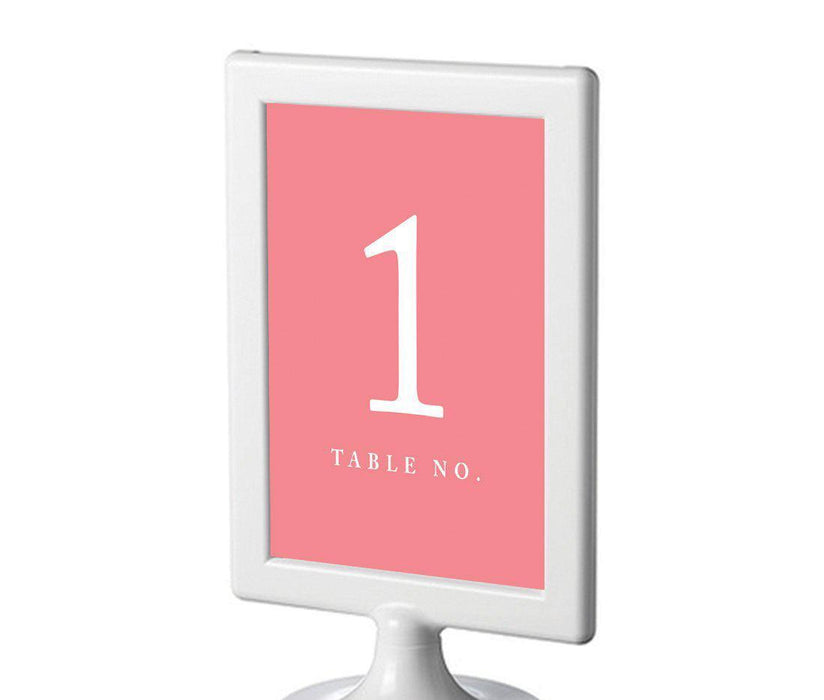 Set of 8 Pick Your Color Framed Double-Sided DIY Table Numbers-Set of 8-Andaz Press-Coral-1-8-