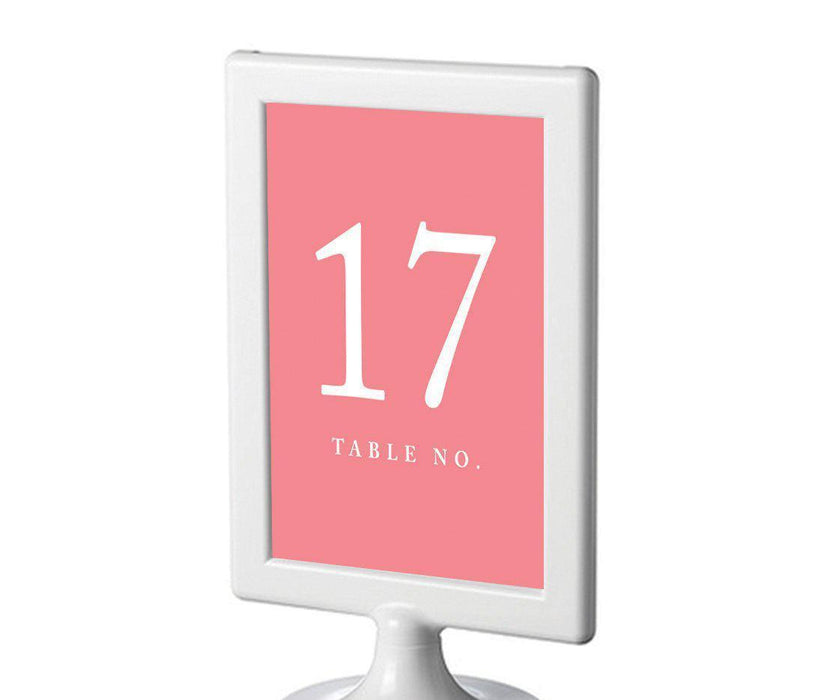 Set of 8 Pick Your Color Framed Double-Sided DIY Table Numbers-Set of 8-Andaz Press-Coral-17-24-