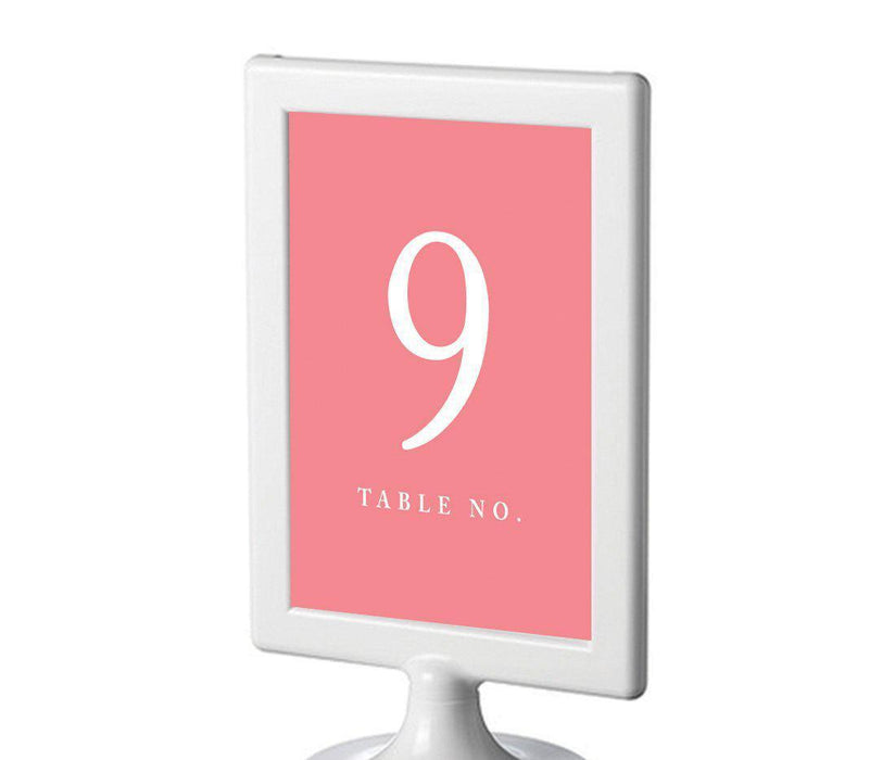 Set of 8 Pick Your Color Framed Double-Sided DIY Table Numbers-Set of 8-Andaz Press-Coral-9-16-