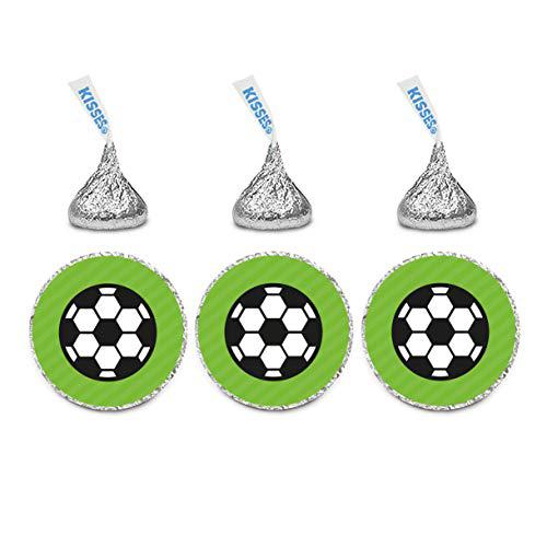 Sports Birthday Shapes Hershey's Kisses Stickers-Set of 216-Andaz Press-Soccer-