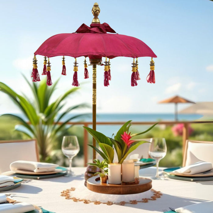 Tabletop Bali Umbrella Centerpiece-Set of 1-Koyal Wholesale-Plum Purple-
