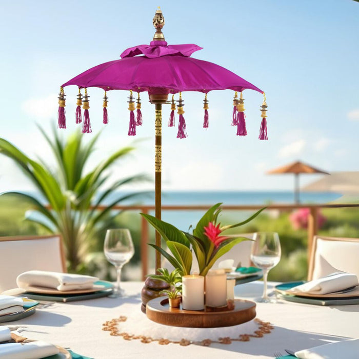 Tabletop Bali Umbrella Centerpiece-Set of 1-Koyal Wholesale-Plum Purple-