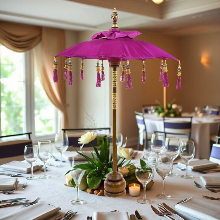 Tabletop Bali Umbrella Centerpiece-Set of 1-Koyal Wholesale-Plum Purple-
