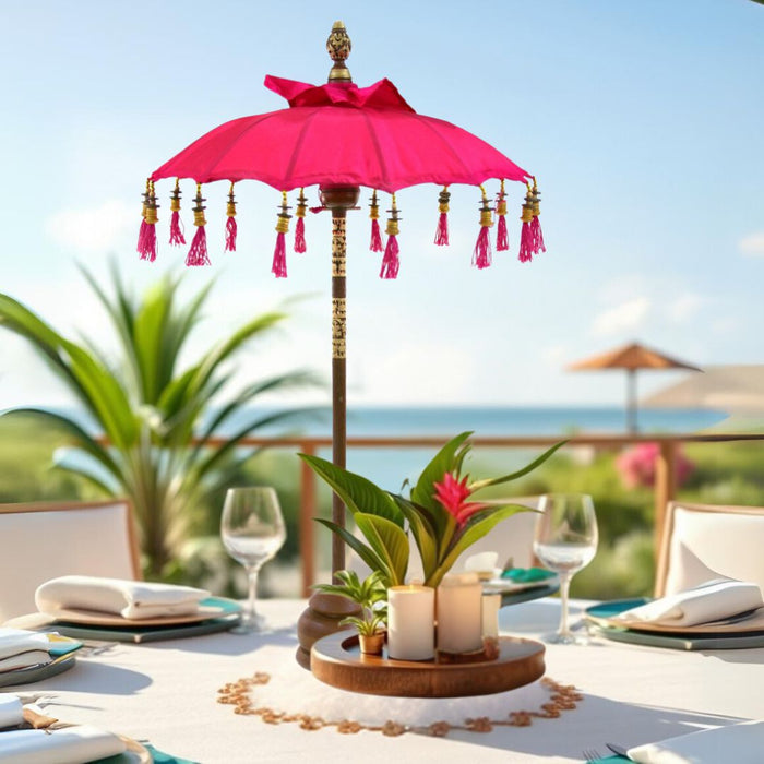Tabletop Bali Umbrella Centerpiece-Set of 1-Koyal Wholesale-Plum Purple-
