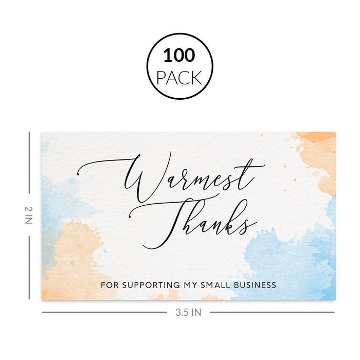 Thank You for Supporting My Small Business Cards-Set of 100-Andaz Press-Baby Blue Neutral Watercolor-