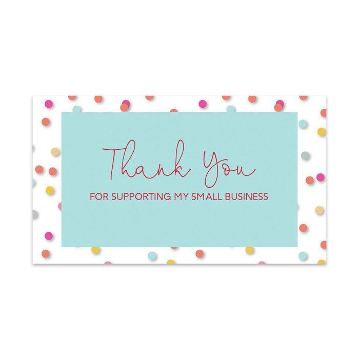 Thank You for Supporting My Small Business Cards-Set of 100-Andaz Press-Confetti Design-