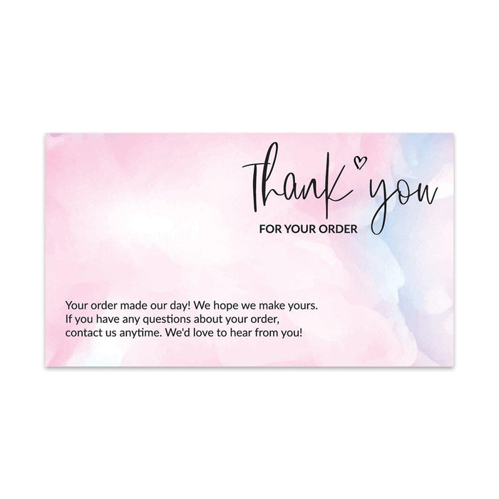 Thank You for Supporting My Small Business Cards-Set of 100-Andaz Press-Cotton Candy Watercolor Wash-