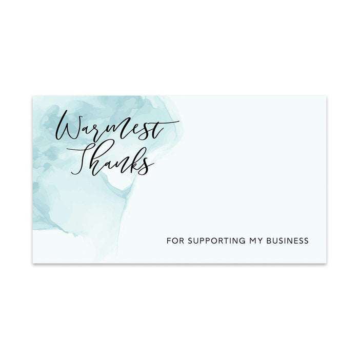 Thank You for Supporting My Small Business Cards-Set of 100-Andaz Press-Teal Watercolor Wash-