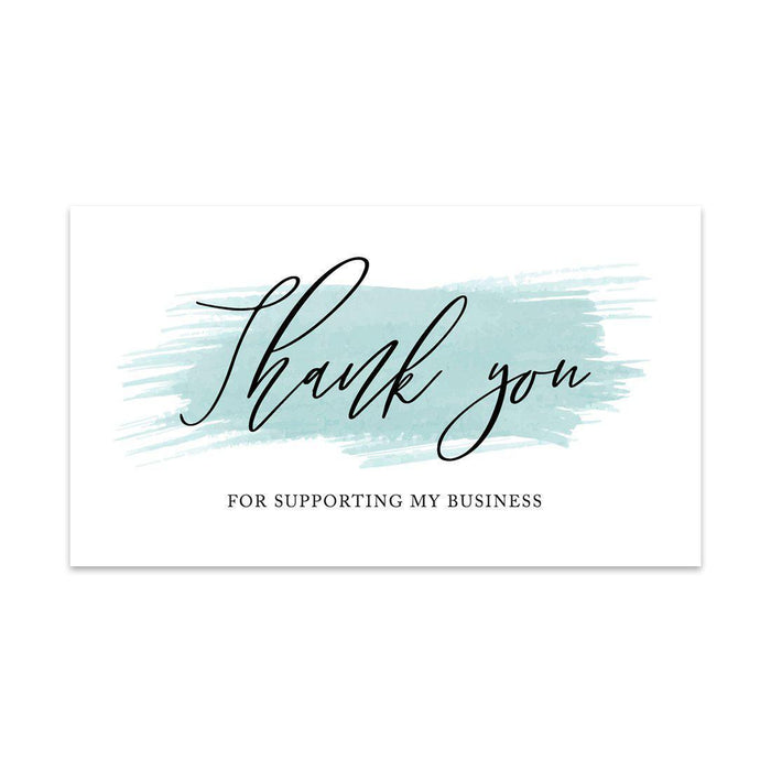 Thank You for Supporting My Small Business Cards-Set of 100-Andaz Press-Watercolor Brushed Stroke-