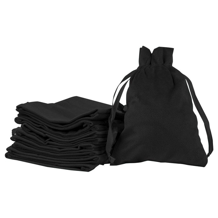 Velvet Drawstring Favor Bags, Set of 25-Set of 25-Andaz Press-5" x 7"-Black-