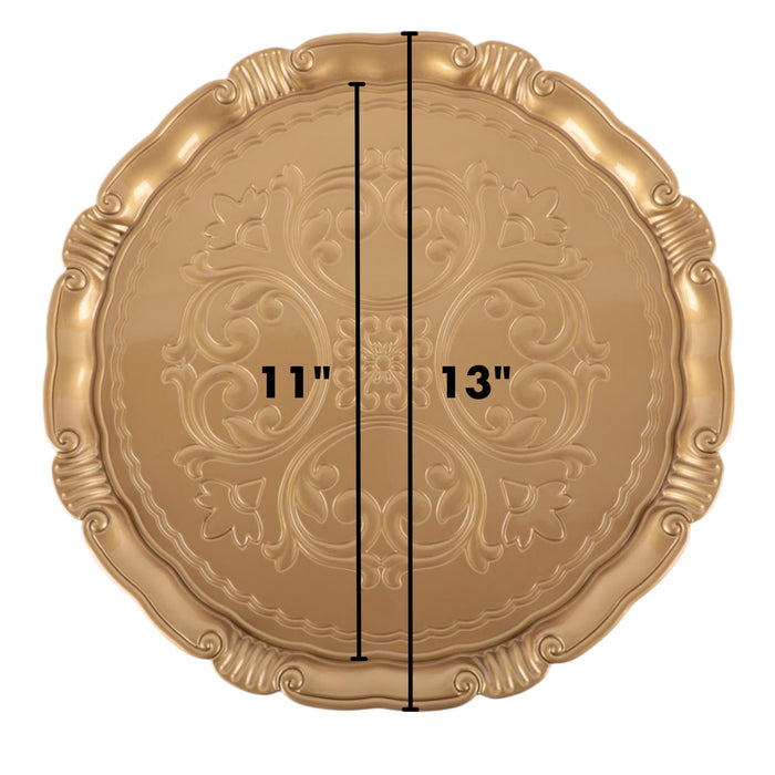 Victorian Embossed Charger Plates, Set of 4-Set of 4-Koyal Wholesale-Gold-