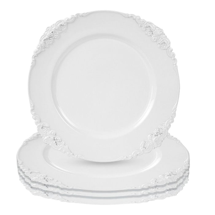 Vintage Charger Plates-Koyal Wholesale-White-Set of 4-
