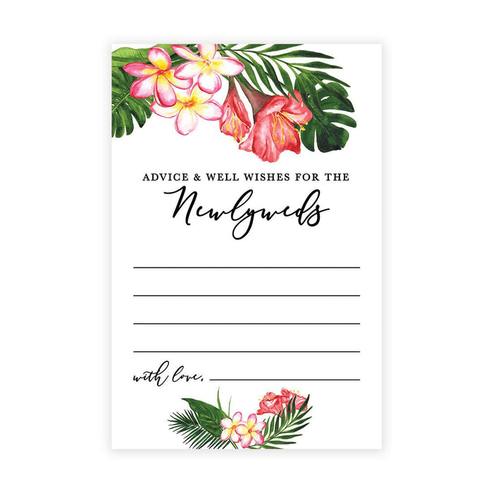Wedding Advice & Well Wishes Guest Book Cards for Bride and Groom Design 1-Set of 56-Andaz Press-Tropical Florals-