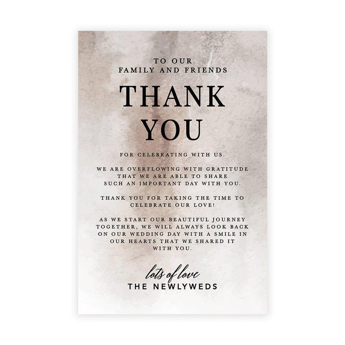 Wedding Thank You Place Setting Cards for Table Reception, Wedding Decoration Seating Design 1-Set of 56-Andaz Press-Earthy Watercolor-